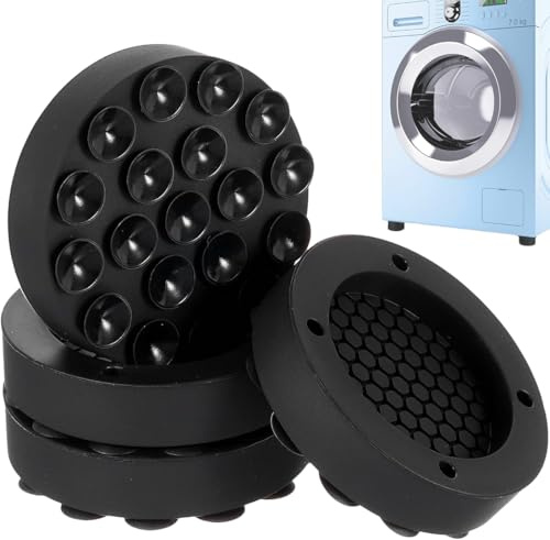 Lot de 4 Patin Machine à Laver Base à ventouse, Patins Anti Vibration pour machine à laver, Amortisseurs de Pieds Antidérapant, Amortisseurs Antivibration pour Machines à Laver Séchoirs et Meubles
