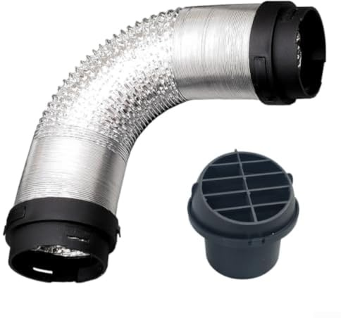 ZAMETTER Dieselheizung, Aluminiumfolie, Heizungsk, 75 mm, Warmluftkanalschlauch und 60 mm Anschlüsse, Set mit rundem Luftauslass, Warmheizungen, Rohrleitung, Lüftungsschlauch für