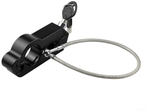 Blocco casco moto CNC lavorato in lega di alluminio con caratteristiche antifurto per un fissaggio sicuro del casco, 22 38 mm Fit (nero)