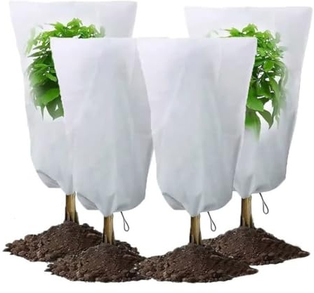 MeevrgR Copertura per piante in vaso, 200 x 240 cm, resistente al gelo, protezione invernale per ulivi e palme, materiale PP con circolazione dell'aria, colore: bianco/verde