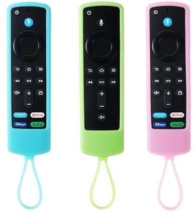 DUINIU Funda Protectora De Control Remoto De TV De 3 Piezas, Funda Protectora De Silicona Luminosa con Cordón, Accesorios De Control Remoto Universales Anticaídas Y Antideslizantes.