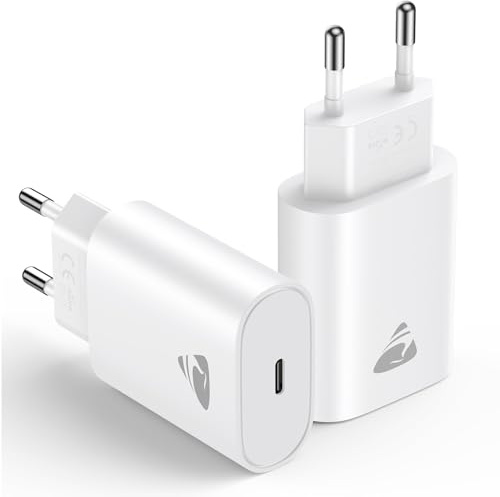 Aioneus Cargador USB C 20W, 2Pack Cargador iPhone Carga Rapida PD 3.0 Enchufe USBC Cabezal Cargador Tipo C Adaptador Carregador Cargador para iPhone 17 16 15 Pro MAX 14 13 12, Samsung S26 S25 S24,iPad
