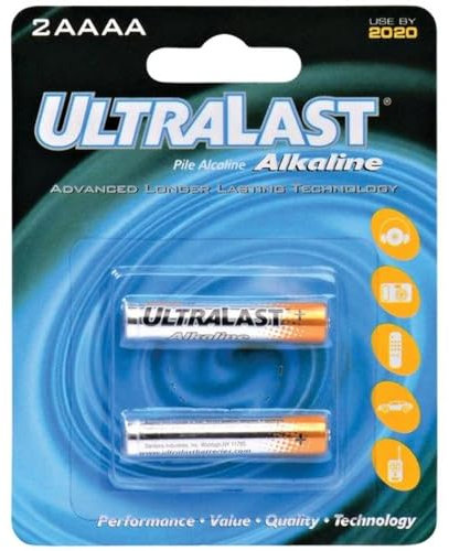 Ultralast UL2AAAA UL2AAAA AAAA Alkaline Batteries, 2 pk