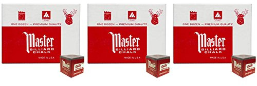 Master s Billard-Queue-Kreide, Grau, 3 Dutzend