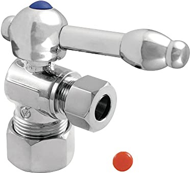 Kingston Brass CC53301KL - Tope de ángulo de compresión con mango KL (5/8 x 3/8 pulgadas, cromo pulido)