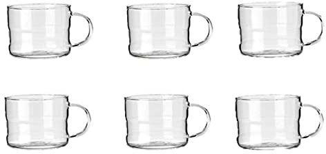 6 Teegläser Glasbecher Glühweingläser Grogweingläser mit Henkel, 200ml mundgeblasen Edition