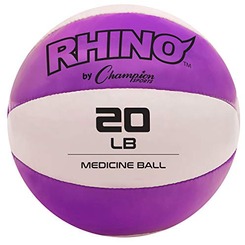 Champion Sports Leder Medizinball, Unisex, violett/weiß