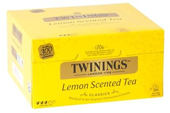 Twinings, Classic Lemon Scented Tea, Tè Classico Aromatizzato al Limone, Infusi e Tisane, 1 Confezione da 50 Filtri