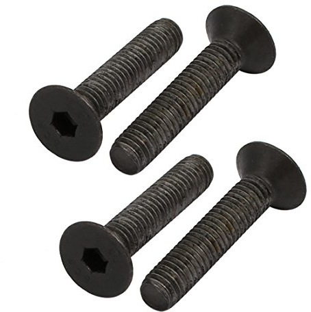 sourcing map Tornillo De Rosca Izquierda Din7991 M5X25mm Cabeza Avellanada Plana Hueca Hexagonal 4 Piezas
