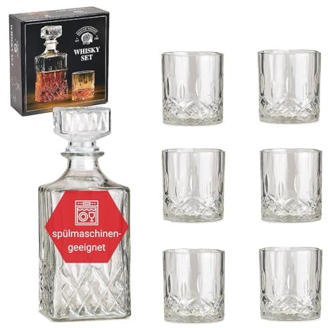 WOMA - Bicchieri da whisky con caraffa, set da 5 e 7 pezzi, 1 Karaffe + 6 Whisky Gläser