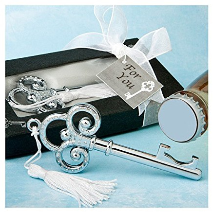 Lote de 20 Llaves Abridor Plateada en Caja de Regalo - Abrebotellas para Detalles Originales Invitados de Bodas, Regalos Comuniones y Recuerdos para Cumpleaños Infantiles