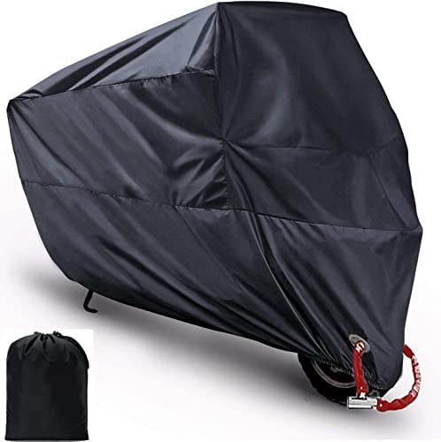 MONOJOY Motorroller Abdeckung Motorrad Abdeckplane Fahrrad Motorradgarage Motorradabdeckung Motorradgarage Plane Roller Moped Abdeckplane Winterfest Motorrad Regenschutz (schwarz 210T, M)