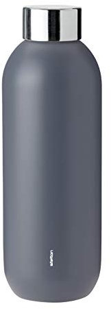 Stelton Termo Keep Cool – Botella térmica – Termo de doble pared – Taza térmica de diseño moderno para agua, bebidas calientes y frías, café, té – 0,6 litros, gris granito