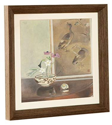 F-HOME Bilderrahmen, Quadratischer Massivholz-Fotorahmen, Der An Der Wand Hängt, Einfache Artbilderrahmen-Weihnachtsgeschenkdekoration (Farbe : Braun, Größe : 30×30cm)