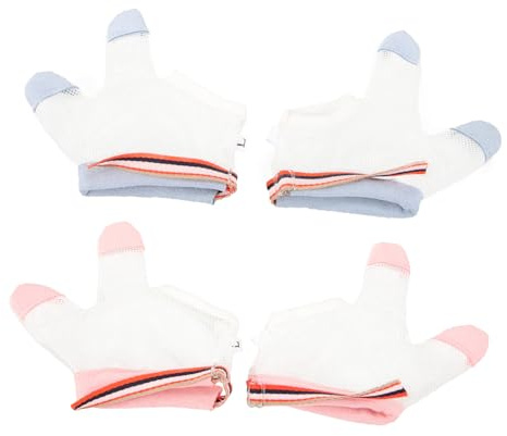 Milisten Baby Anti Suck Gloves Breathable Mesh Protective Hand Mittens with Adjustable Cuffs Thumb Sucking Prevention for Infants 2 Pairs for Daily Wear and Play