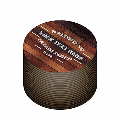 Personalised Beer Mats Pack of 48 - Absorbent Recyclable Round Cardboard Drink Mat Coasters - Accessories for Home Bars Pubs - CO-CARD-A1273-48-R - ADD YOUR TEXT