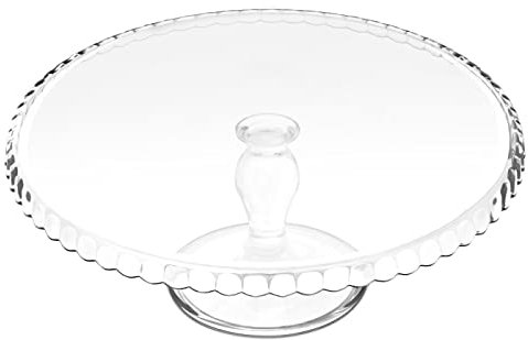 Maverton Portatorta in Vetro Trasparente - Piatto Porta Dolce - Vassoio Sottotorta - Piatto da Portata Rialzato su un Piede - Alzata per Dolci - regalo donna, regalo uomo