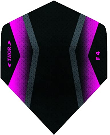 12 Stück Thor F4 Flights >100micron Standardform A (Nr.2) 4 Set Dartflights blau - pink - gelb - Bronze Thor F4 Exclusivline Darts Flight