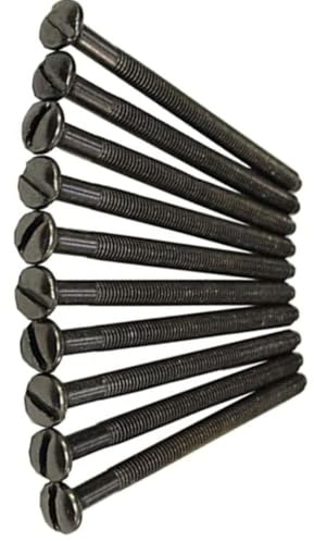 Pack of 10 Electrical Screws 50mm Black Nickel M3.5 Long Socket Screw Switch Plugs Fixings Raised Slotted Head