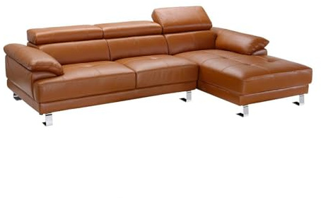 Vente-unique Canapé d'angle en Cuir - Caramel - Coin Droit - Excelsior II