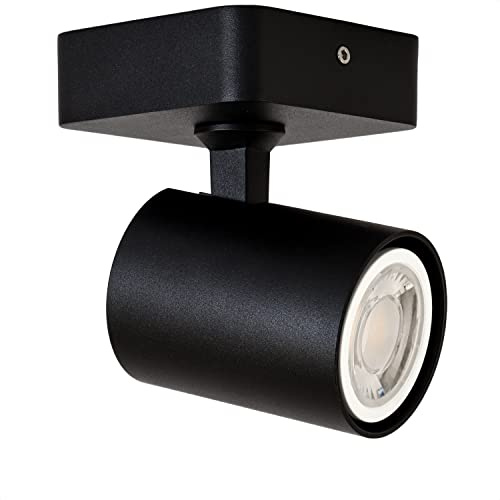 INNOVATE LED Deckenstrahler Schwenkbar | GU10 Spotleuchten & Spotbalken 230V | Deckenlampe LED Deckenleuchte | Deckenspot 1-flammig für Küche, Wohnzimmer, Schlafzimmer | Lampe Schwarz Single