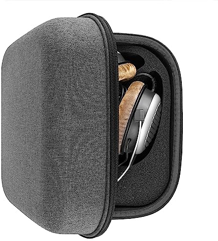 Geekria Shield Headphones Case Compatible with Beyerdynamic T1, MMX 300, HE400S and More, Replacement Extra Hard Shell Travel Carrying Bag with Cable Storage (Dark Grey)