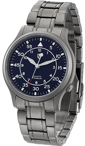 BERNY Titanium Watches for Men Japanese Sweep Second Quartz Movement 5ATM Waterproof Men's Field Wrist Watch Military Wristwatch with Luminous Analog Sport Watches