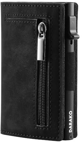 DARAKO Portefeuille Future avec Compartiment à Monnaie & Protection RFID - Mini Portefeuille pour Hommes & Femmes Petit - étui à Cartes de crédit Portemonnaie Porte Carte - Slim Wallet Porte- Monnaie