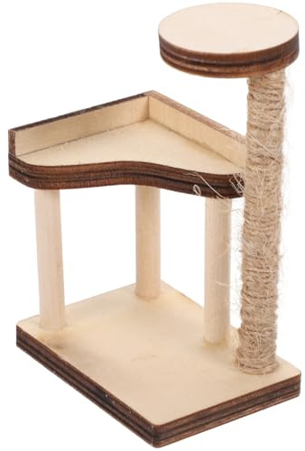 ifundom Miniatur-Katzenbaum Aus Holz 1:12 Puppenhaus Zubehör Ideal Für Miniatur-Möbel Und Kreative Spielumgebungen