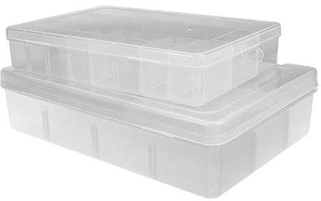 Operitacx 2stücke Transparente Kunststoff Stiftebox Mit Fächern Robuster Organizer Für Schreibtisch Zur Aufbewahrung Von Schreibwaren Bastelmaterialien Und Büromaterialien