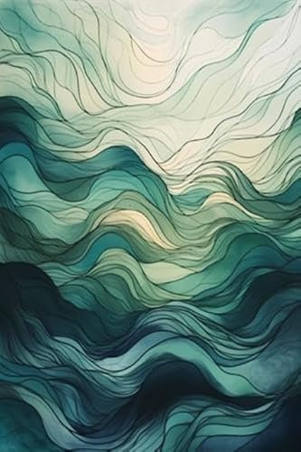 adrium Acryl-Bild 60 x 90 cm: Abstrakter Hintergrund mit Wellen in grünen und blauen Farben, Vektorillustration (205326076)
