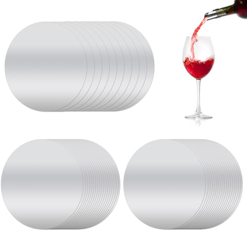 50 Piezas Discos Vertedores Antigoteo, Láminas Reutilizables en Aluminio PET de Grado Alimenticio para Botellas de Vino, Perfecto para Restaurantes, Hoteles, Bares y Eventos - 7.5 cm