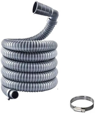 Tuyau Evacuation Machine A Laver Rallonge Tube Dd'extension Tuyau De Vidange Long Universel 1M/2M/3M/4M/5M Kit Rallonge Protection Solaire Et Antiseptique Résistant à La Pression (A - courbés, 3.0M)