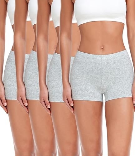 wirarpa Dam pojkshorts trosor dam säkerhetsboxershorts anti-skavning bomull underkläder med bomullsgren 4-pack