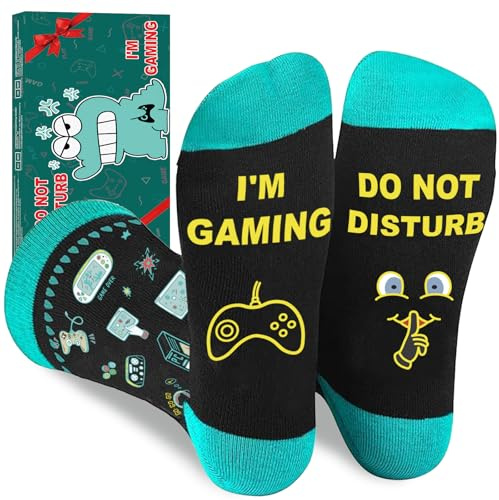 Cadeau Ado Garçon Chaussette Drole, Idee Cadeau Homme Noel Pour Gamer Chaussettes Homme 43-46 Rigolote Chaussettes Homme Fantaisie Cadeau Homme Original Drole Convient Aux Hommes Adolescents Garçons