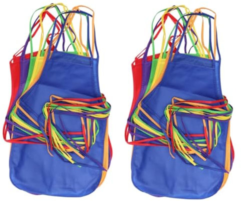 NWVDPQGCZ 24 Stück Schürze for Kinder, Künstlerschürze, Malschürze, Künstler-Malschürzen, Jugend-Zeichnungsschürze, Kunstkreationsschürze, Bastelschürze, Kinder-Kunstmalschürze/1658