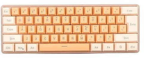 Cosiki Mini Tastiera, Tastiera da Gioco Piccola Tastiera da Gioco Cablata RGB 61 Tasti Tastiera da Gioco Tastiera Meccanica Imitata Al 60% Compatta per Dattilografo Giocatore (Giallo