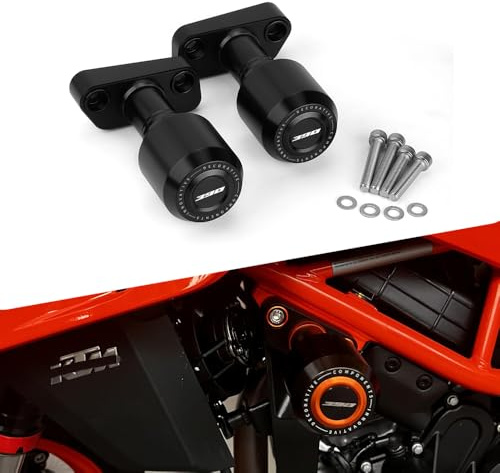 Modeer Motorrad Sturzpads Kompatibel mit DUKE 390 2024 2025 Rahmen Slider Sturzschutz Produkt Aufwertung duke 390 390duke zubehör (390-schwarz)