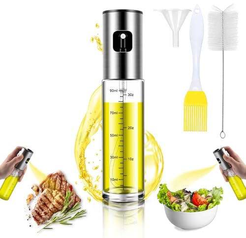 BierEx Öl Sprühflasche, Ölsprüher für Speiseöl, Ölspray zum Kochen, Ölflasche für Heißluftfritteuse, Grillen, Salat, Backen in der Küche
