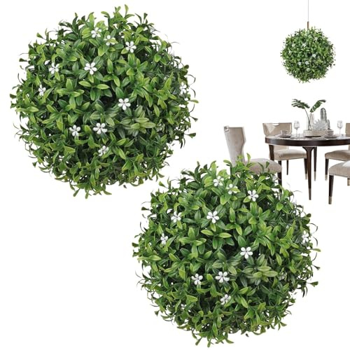 Künstliche Buchsbaum-Formschnittkugel | Buchsbaumkugeln Pflanzen – UV-beständige hängende Dekorationen für Innen- und Außenbereich, Garten, Balkon