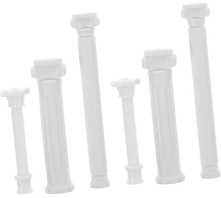 Abaodam 6pezzi Colonna Romana Decorativa in Plastica Mini Pilastri per Edifici da Giardino in Miniatura Statua di Colonna Romana per Decorazione di Tavolo di Sabbia
