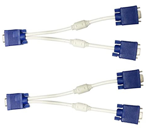 SHINEOFI 2pièces Câble Répartiteur Vga pour Duplication Affichage Sortie Vga Double Câble De Miroir Écran