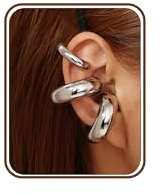 Chriscoco 3Pcs Ear Cuff Oro/Plata Hipoalergénicos Pendientes Clip Para Cartílago Pendientes Sin Agujero Mujer Falso Piercing Oreja Helix