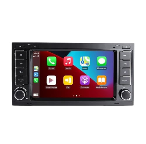 4G CarPlay Android 13 Radio de coche doble DIN para VW Touareg/Transporter T5 (2004-2011) - Unidad principal de navegación GPS estéreo multimedia (blanco)