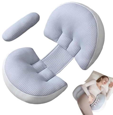 Tottlebee Pregnancy Pillow, Tummyrest - Schwangerschaftskissen, Einstellbar Schwangerschaftskissen für Schwangere Frauen, Weiche Memory Foam Kissen, Unterstützung für Rücken, Bauch, Beine (Blau)
