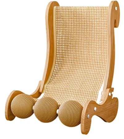 PawwJoy Katzen-Sisal-Lounge-Stuhl, Haustier-Strandkorb, Krallenschleifen, Liegestuhl für Katzen, kleine Hunde, Hase, 50 x 32 x 37 cm