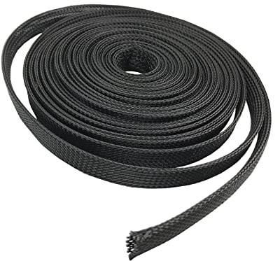Braided Cable Sleeve, Tidy,1 METER/5 METERPET 2mm to 100mm Snake Mesh Black - Wire Protection Tube for Electronics, Automotive, and Home Use(1 METER*35 MM)