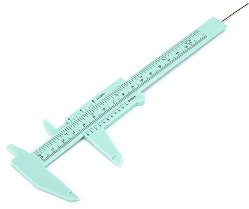 Calibrador a vernier de plástico, 2 piezas, 150 mm, 0,5 mm, escala de doble regla, calibrador de micrómetro a vernier de plástico, herramienta de medición para mediciones (Verde)