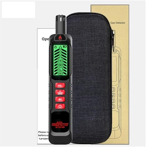 Detector de Fugas de Gas Combustible Natural Inflamable Alcohol GLP Analizador de metano Alarma Sonora Analizador de PPM Herramienta de Sensor de Combustible Amplias Aplicaciones(ZL71A Bag)