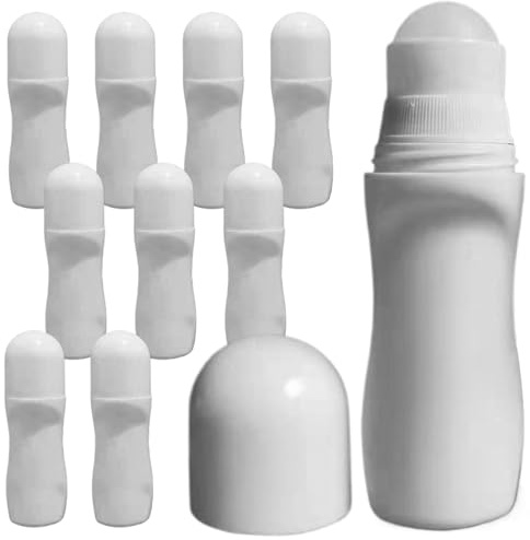 Aplicador de protector solar, aplicador de protector solar para niños y adultos, 10 unidades de 50 ml con rodillo, recargable, portátil, bloqueador curvo vacío para viajes en la playa